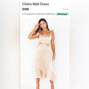 Show Me Your MuMu Dress Claire Midi Dress Large champagne dress bridesmaid dress